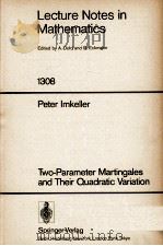 LECTURE NOTES IN MATHEMATICS 1308: TWO-PARAMETER MARTINGALES AND THEIR QUADRATIC VARIATION 1988 PDF电子版封面 3540192336;0387192336