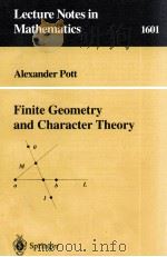 FINITE GEOMETRY AND CHARACTER THEORY（1995 PDF版）