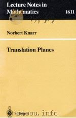 TRANSLATION PLANES 1995 PDF电子版封面 9783540602088