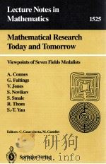 MATHEMATICAL RESEARCH TODAY AND TOMORROW 1992 PDF电子版封面 3540560114;0387560114