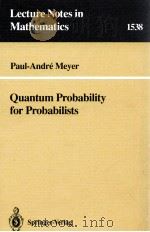 QUANTUM PROBABILITY FOR PROBABILISTS 1993 PDF电子版封面 3540564764;0387564764
