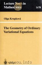 THE GEOMETRY OF ORDINARY VARIATIONAL EQUATIONS 1997 PDF电子版封面 9783540638322