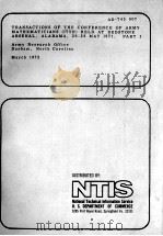 ARO-D REPORRT 72-1: PART I OF THE TRANSACTIONS OF THE SEVENTEENTH CONFERENCE OF ARMY MATHEMATICIANS（1972 PDF版）