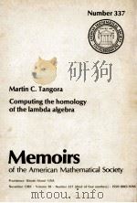 COMPUTING THE HOMOLOGY OF THE IAMBDA ALGEBRA 1985 PDF电子版封面
