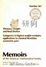 CATEGORIES OF HIGHEST WEIGHT MODULES : APPLICATIONS TO CLASSICAL HERMITIAN SYMMETRIC PAIRS 1987 PDF电子版封面 0821824295