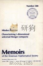 CHARACTERIZING K-DIMENSIONAL UNIVERSAL MENGER COMPACTA 1988 PDF电子版封面 0821824430