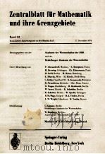 ZENTRALBLATT FUR MATHEMATIK UND IHRE GRENZGEBIETE 1974 PDF电子版封面