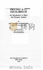 PRINCING AND EQUILIBRIUM 1962 PDF电子版封面