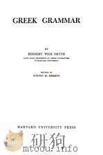 GREEK GRAMMAR 1920 PDF电子版封面 0674362500