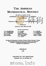 THE AMERICAN MATHEMATICAL MONTHLY VOLUME 50 1943 PDF电子版封面