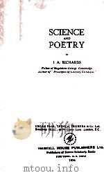 SCIENCE AND POETRY 1974 PDF电子版封面