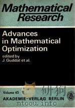 ADVANCES IN MATHEMATICAL OPTIMIZATION 1988 PDF电子版封面 3055005430