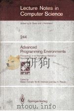 Lecture Notes in Computer Science 244 Advanced Programming Environments（1986 PDF版）