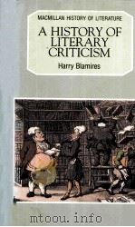 MACMILLAN HISTORY OF LITERATURE A HISTORY OF LITERARY CRITICISM（1991 PDF版）