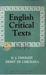 ENGLISH CRITICAL TEXTS 16th Century to 20th Century（1962 PDF版）