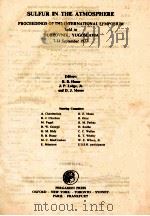 SULFUR IN THE ATMOSPHERE1 1978 PDF电子版封面 0713162104