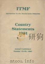 ITMF Country Statements 1981 PDF电子版封面