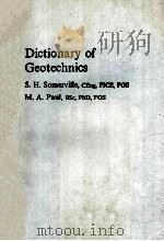 DICTIONARY OF GEOTECHNICES 1983 PDF电子版封面 0408004371
