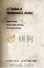 A TEXTBOOK OF PHARMACEUTICAL ANALYSIS   1967  PDF电子版封面  0471168491   