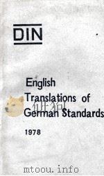 DIN ENGLISH TRANSLATION OF GERMAN STANDARDS 1978 1978 PDF电子版封面