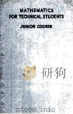 Mathematics For Technical Students Junior Course Third Edition（1947 PDF版）
