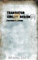 TRANSISTORCIRCYIT DESIGN PDF电子版封面