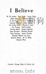 I BELIEVE 1945 PDF电子版封面
