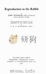 REPRODUCTION IN THE RABBIT 1925 PDF电子版封面