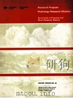 RESEARCH PROGRAM HYDROLOGY RESEARCH DIVISION SUMMARIES OF PROGRESS AND SHORT RESEARCH REPORTS 1975 PDF电子版封面