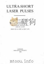 ULTRA-SHORT LASER PULSES 1980 PDF电子版封面