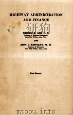 HIGHWAY ADMINISTRATION AND FINANCE（ PDF版）