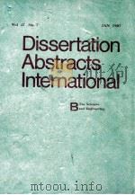 DISSERTATION ABSTRACTS INTERNATIONAL VOL.47 NO.7 JAN 1987 THE SCIENCES BAND ENGINEERING U.M.I. 1987 PDF电子版封面
