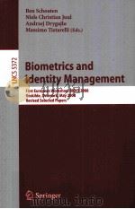 BIOMETRICS AND IDENTIRY MANAGEMENT     PDF电子版封面     