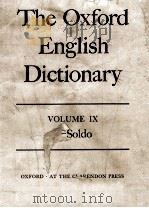 The Oxford English Dictionary Volume IX S-Soldo 1933 PDF电子版封面