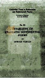 Invariants of Quadratic Differential Forms（1927 PDF版）
