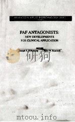 PAF ANTAGONISTS:NEW DEVELOPMENTS FOR CLINICAL APPLICATION PDF电子版封面