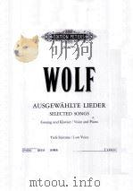 HUGO WOLF AUSGEW AHLTE LIEDER FUR GESANG UND KLAVIER PDF电子版封面