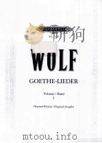HUGO WOLF LIEDER VOLUME/BAND 1 PDF电子版封面