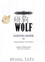 HUGO WOLF GOETHE-LIEDER BAND 3 PDF电子版封面 9790014014674
