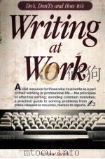 WRITING AT WORK 1985 PDF电子版封面 0898151473
