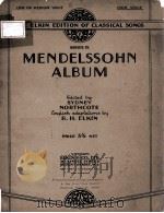 MENDELSSOHN SONGS PDF电子版封面