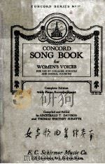CONCORD SONG BOOK FOR WOMEN'S VOICES     PDF电子版封面     