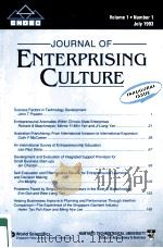 JOURANL OF ENTERPRISING CULTURE VOLUME1 NUMBER1 JULY1993 1993 PDF电子版封面