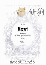 MOZART KONZERT KONZERT FUR VIOLINE UND ORCHESTER NR.I B-DUR KV207 VIOLINE I PDF电子版封面