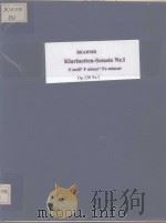 BRAHMR KLARINETTEN-SONATE NR.1 PDF电子版封面