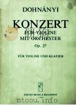 KONZERT FUR VIOLINE MIT ORCHESTER OP.27 FUR VIOLINE UND KLAVIER VOM COMPONISTEN 1920 PDF电子版封面