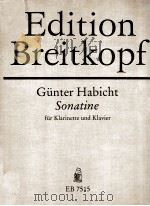 GUNTER HABICHT SONATINE FUR KLARINETTE UND KLAVIER（ PDF版）