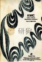 KWIC INDEX OF ROCK MECHANICS LITERATURE PART 2（1979 PDF版）