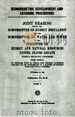 HYDROELECTRIC DEVELOPMENT AND LICENSING PROCEDURES PART 1（1982 PDF版）