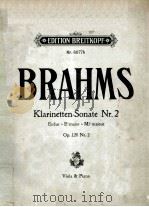 BRAHMS KLARINETTEN-SONATE NR.2 PDF电子版封面